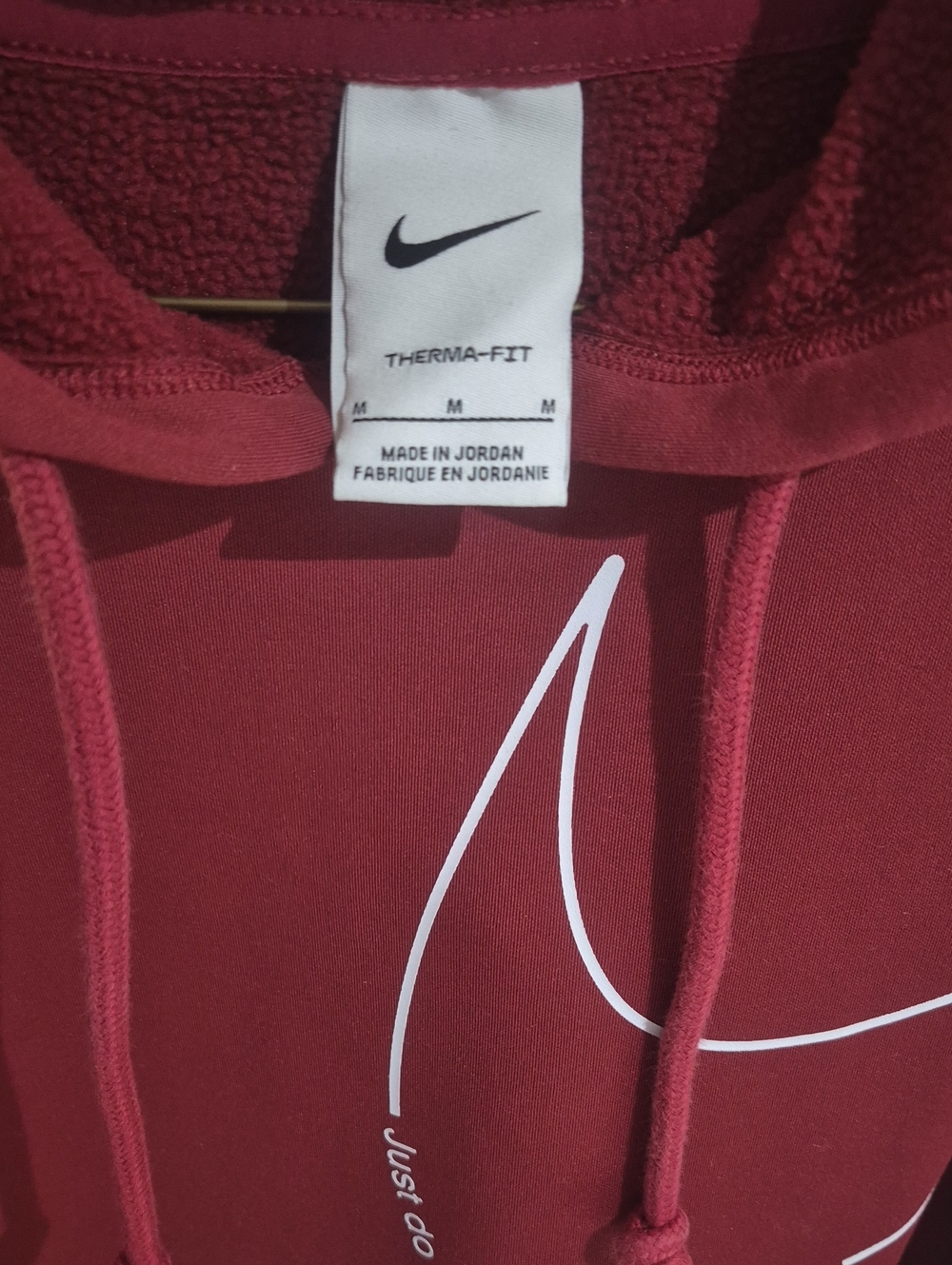 Nike  Maroon Therma-Fit Hoodie with White Logo